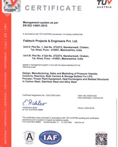 ISO 14001- 2015 EMS Certificate