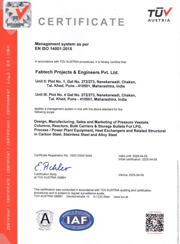 ISO 14001- 2015 EMS Certificate